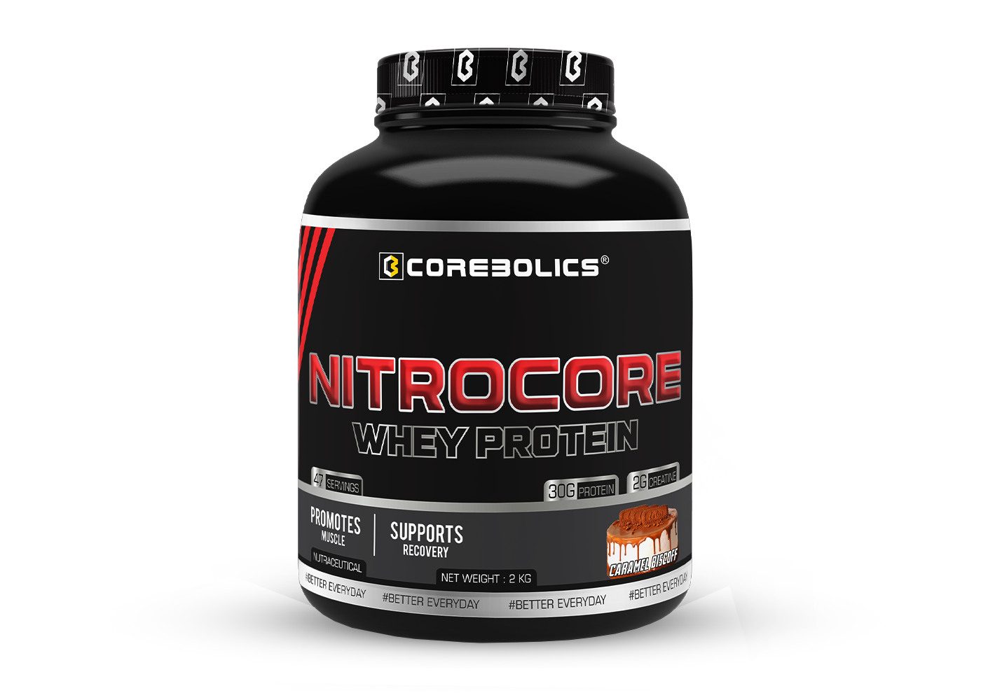 COREBOLICS NITROCORE WHEY PROTEIN ( 2 KG, 47 SERVINGS ) + Free Shaker