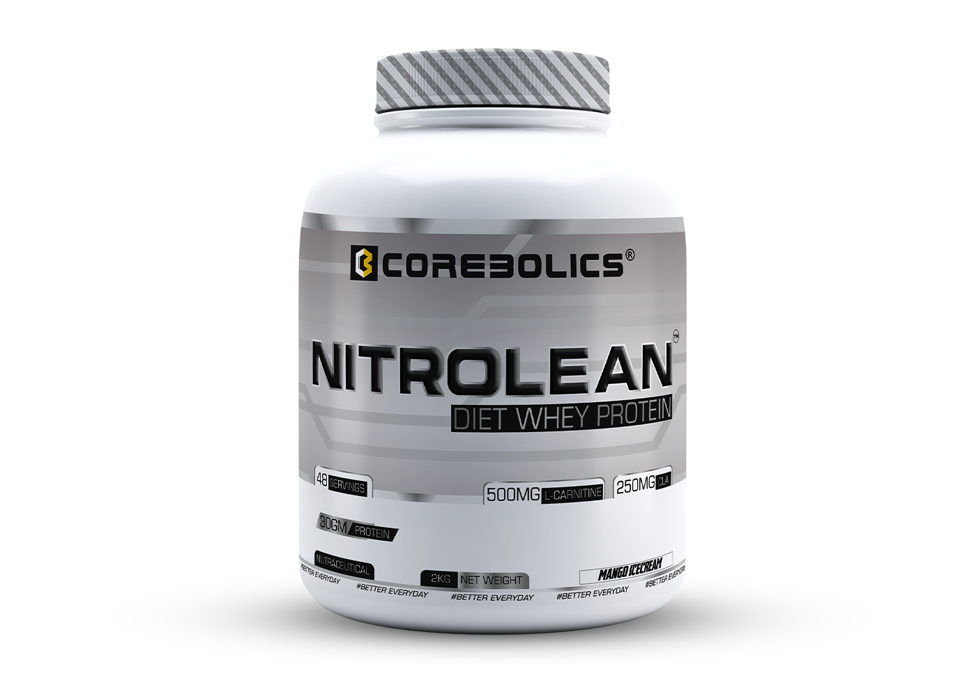 COREBOLICS NITROLEAN - DIET WHEY PROTEIN ( 2 KG, 48 SERVINGS ) + Free Shaker