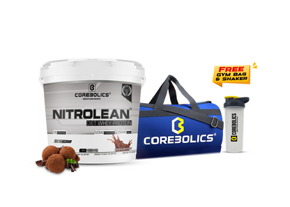Corebolics Nitrolean - Diet Whey Protein (4kg, 95 Servings) + FREE GYM BAG And SHAKER