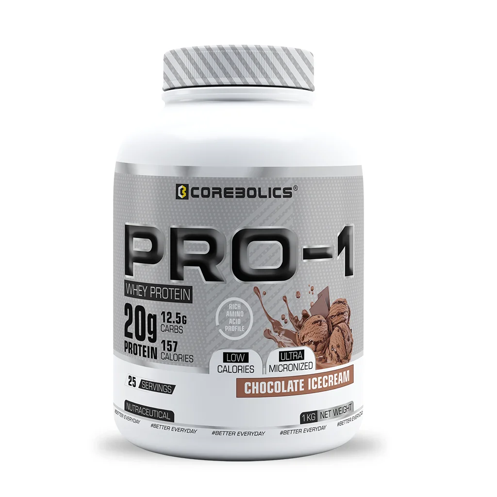 Corebolics Pro-1 Whey Protein (Chocolate, 1 kg, 25 Serving)
