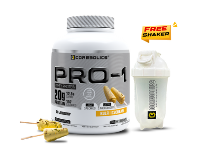 Corebolics Pro-1 Whey Protein (2 kg, 50 Serving) + Free Shaker