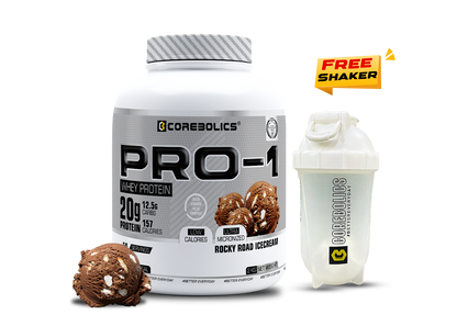 Corebolics Pro-1 Whey Protein (2 kg, 50 Serving) + Free Shaker
