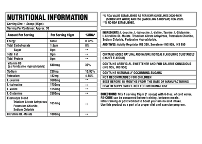 Corebolics Re-Core BCAA(450 gm, 30 Servings)