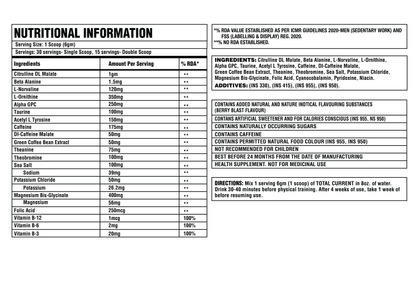 COREBOLICS TOTAL CURRENT PRE WORKOUT (30 SERVINGS)