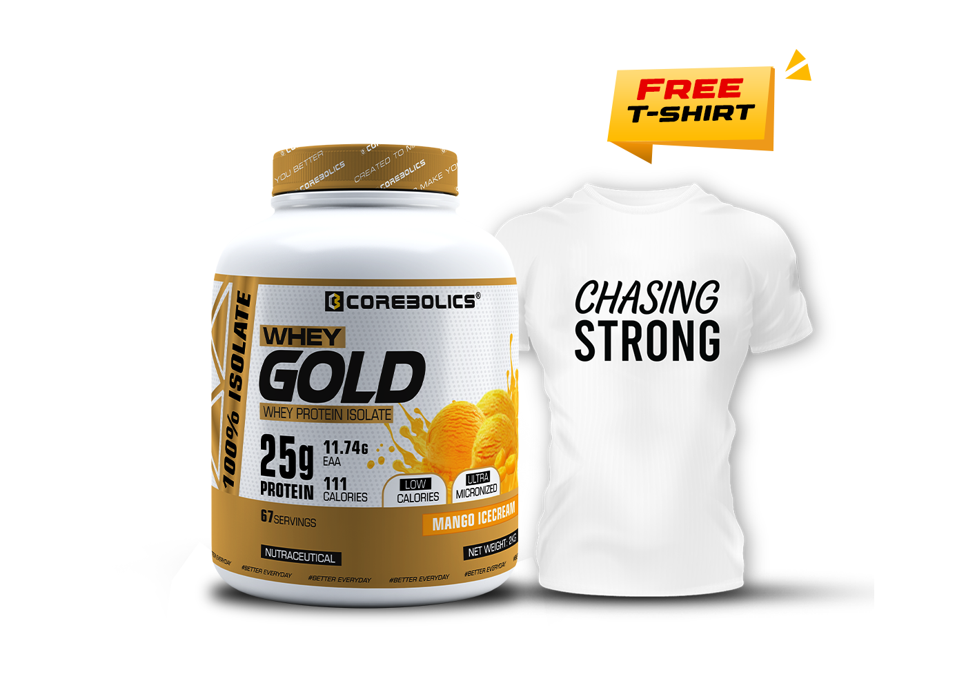 Corebolics whey gold offer mango icecream