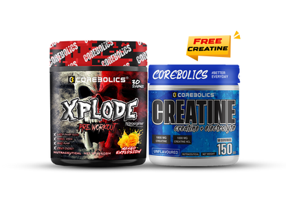 COREBOLICS XPLODE (BLACK SERIES) PRE WORKOUT (360 GM, 30 SERVINGS) + 150g Creatine free