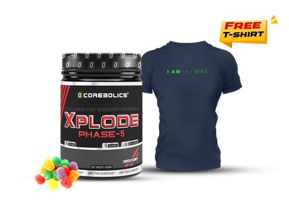 Corebolics Xplode Phase-5 (Tropical Madness, 400gm, 20 Servings) + Free T-shirt