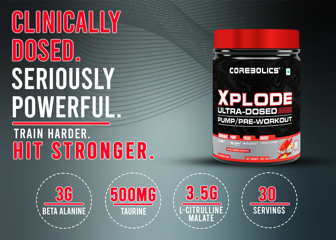 Corebolics Xplode Pre Workout – 450gm (30 Servings)