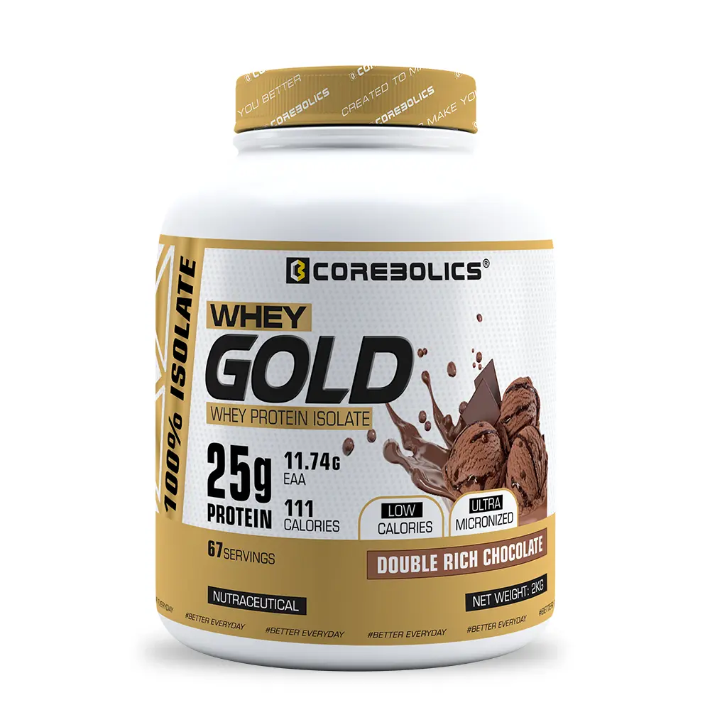 Corebolics Whey Gold - Isolate Protein(2 kg, 67 Servings)