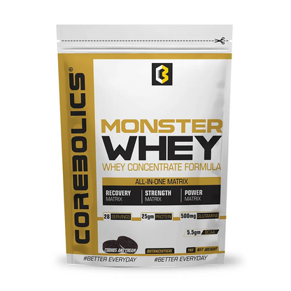 Corebolics Monster Whey - Whey Concentrate Formula 1 kg - 28 Servings