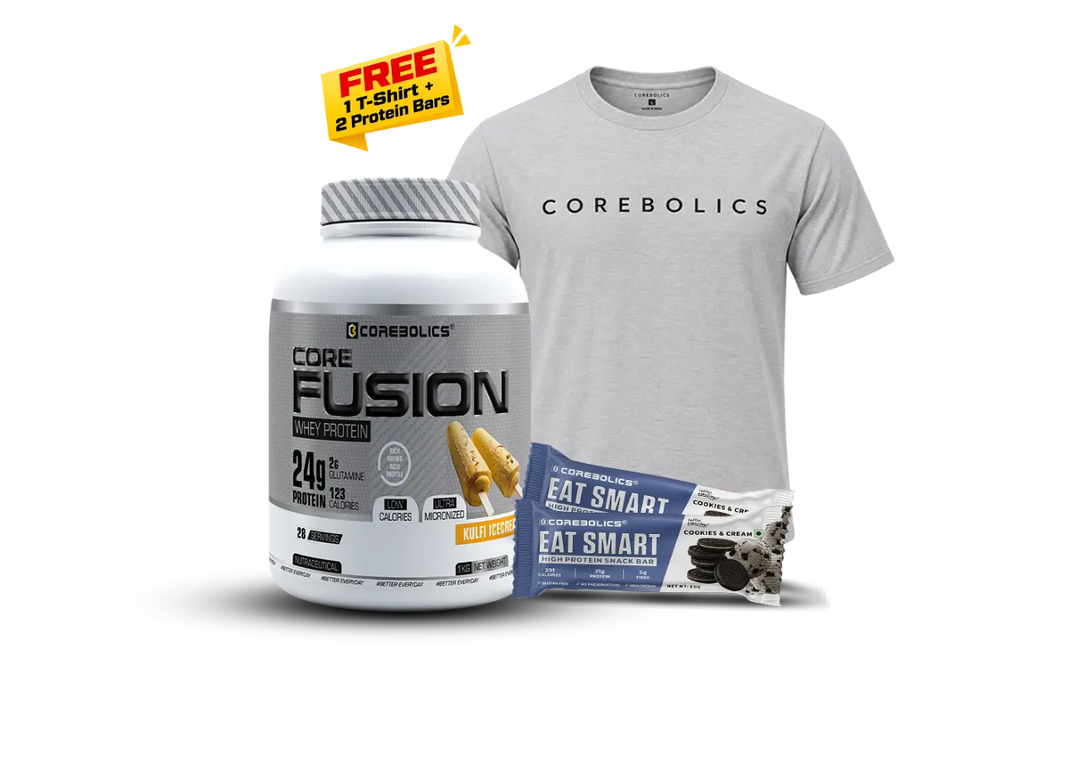 Core Fusion Whey Protein 1KG + FREE T-Shirt & 2 Protein Bars