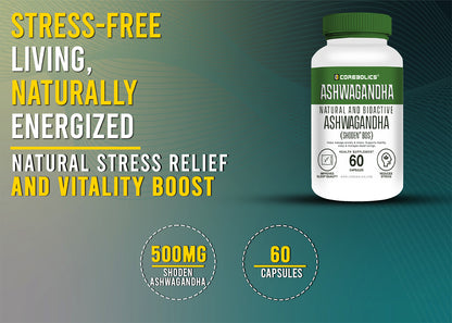 Corebolics Ashwagandha banner: Shoden ashwagandha, 60 capsules