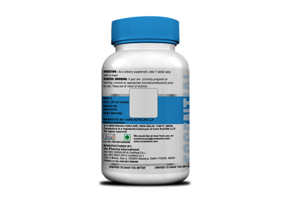 Corebolics Calm bottle back label with directions and warning