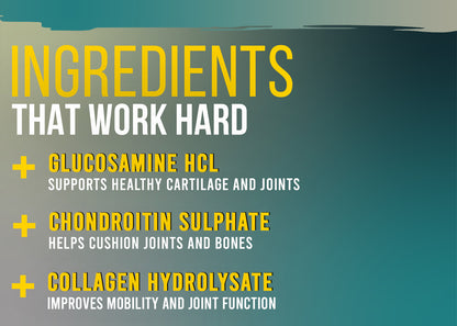 Corebolics Joint Support bottle with "Strong Joints, Strong Moves" ingredients that work hard