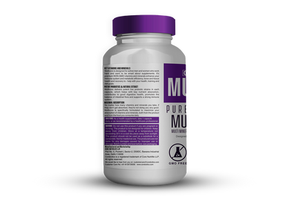 Corebolics Multicore multivitamin bottle side label with directions