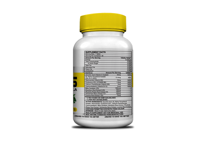 Corebolics No-Stress supplement facts label, 1 tablet serving