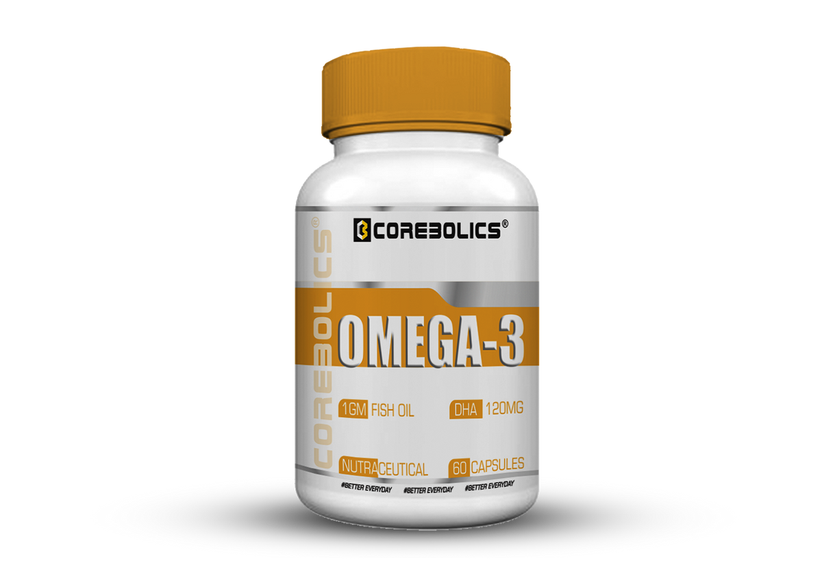 Corebolics Omega-3 1 gm fish oil, 120 mg DHA, 60 capsules