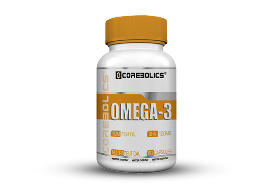 Corebolics Omega-3 1 gm fish oil, 120 mg DHA, 60 capsules