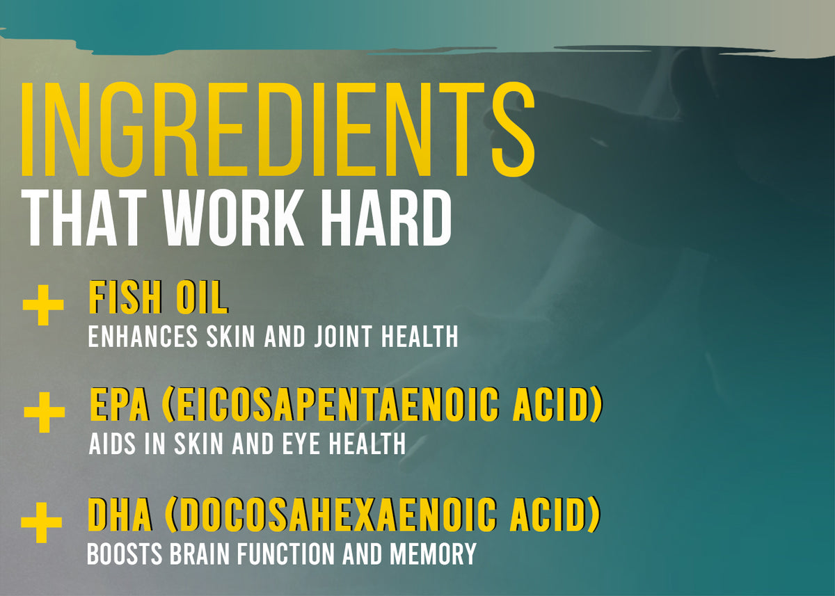 Corebolics Omega 3 key ingredients: fish oil, EPA and DHA benefits
