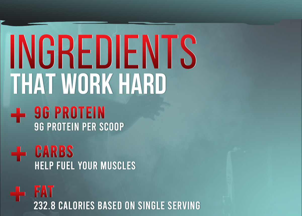 Key ingredients of Corebolics Weight Gainer Xtreme: 9g protein per scoop, carbs to fuel muscles and 232.8 calories per serving