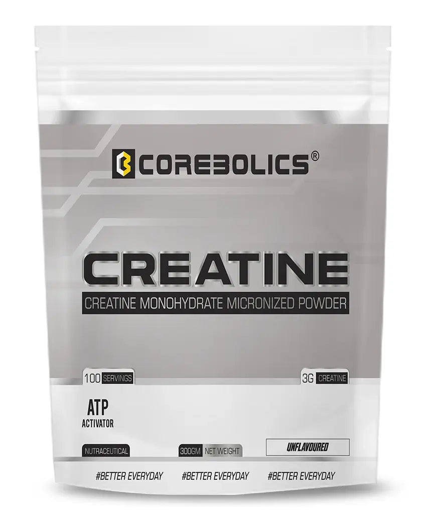 Corebolics Creatine Monohydrate Micronized Powder(Unflavored, 300 gm, 100 Servings)