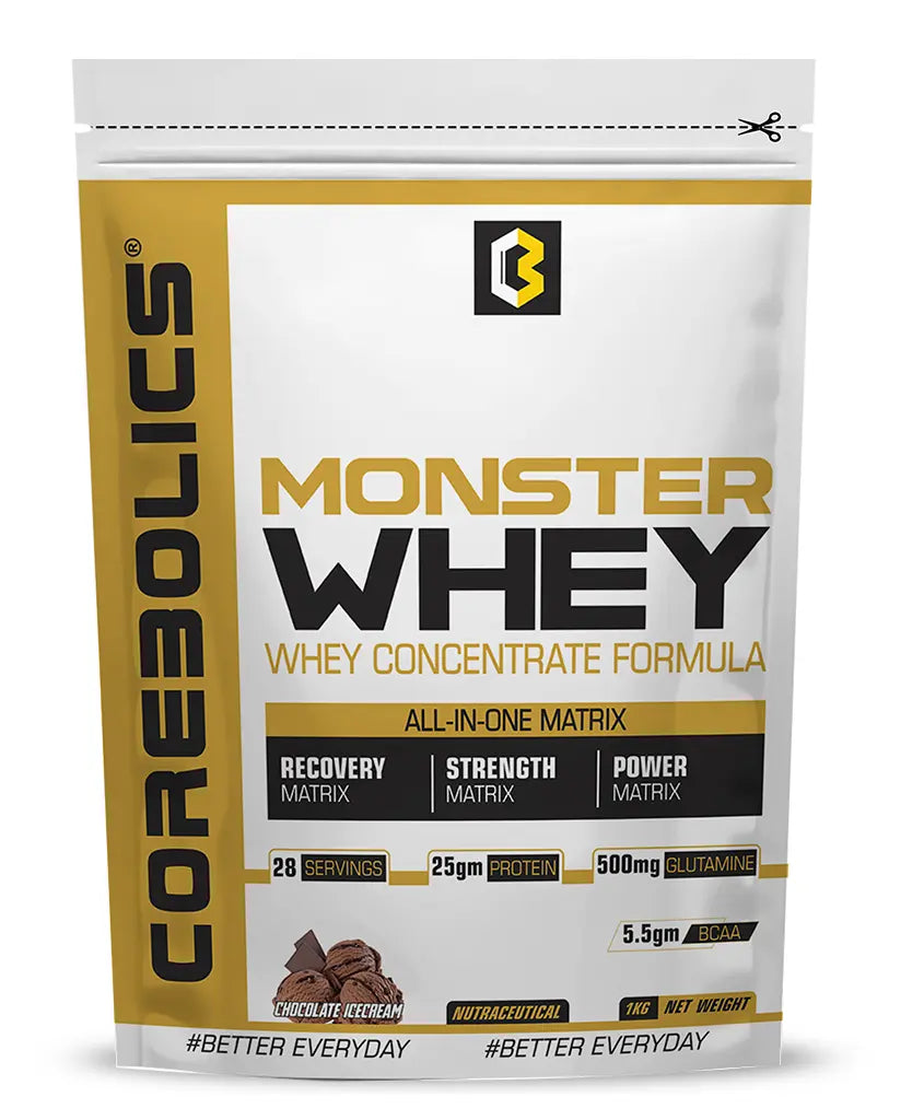 Corebolics Monster Whey - Whey Concentrate Formula 1 kg - 28 Servings