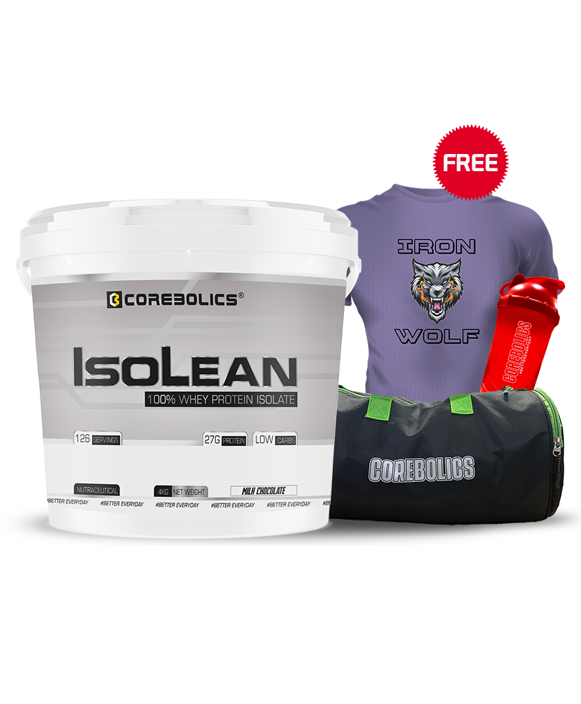 Corebolics Isolean -100% Whey Protein Isolate (4 kg, 126 Servings)