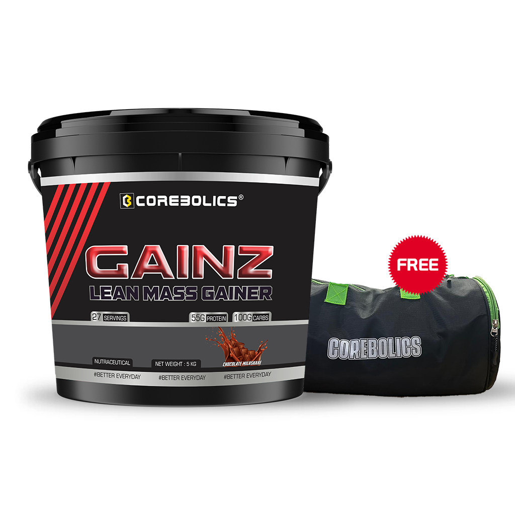 Corebolics Gainz -Lean Mass Gainer (5 kg, 27 Servings)