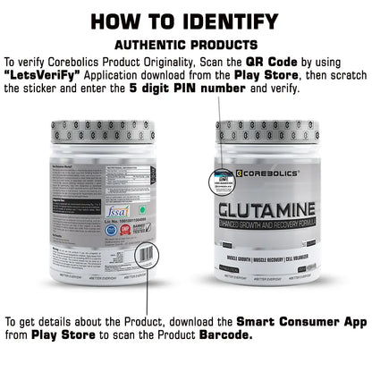 Corebolics Glutamine (Unflavored, 330 gm, 66 Servings)