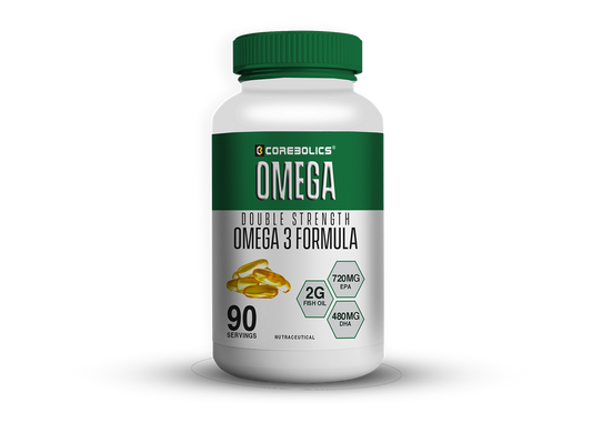 Corebolics Omega 3 double strength fish oil, 90 servings