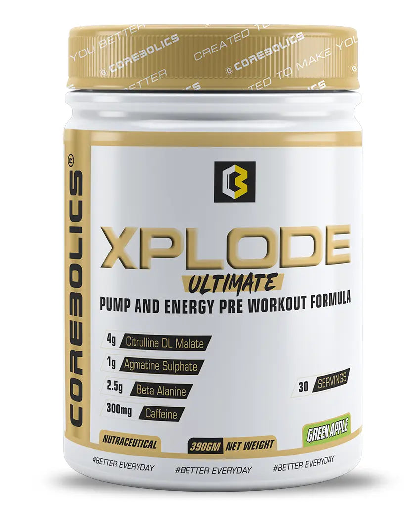Corebolics Xplode Ultimate- Pump, Focus and Energy Pre Workout Formula(390 gm, 30 Servings)
