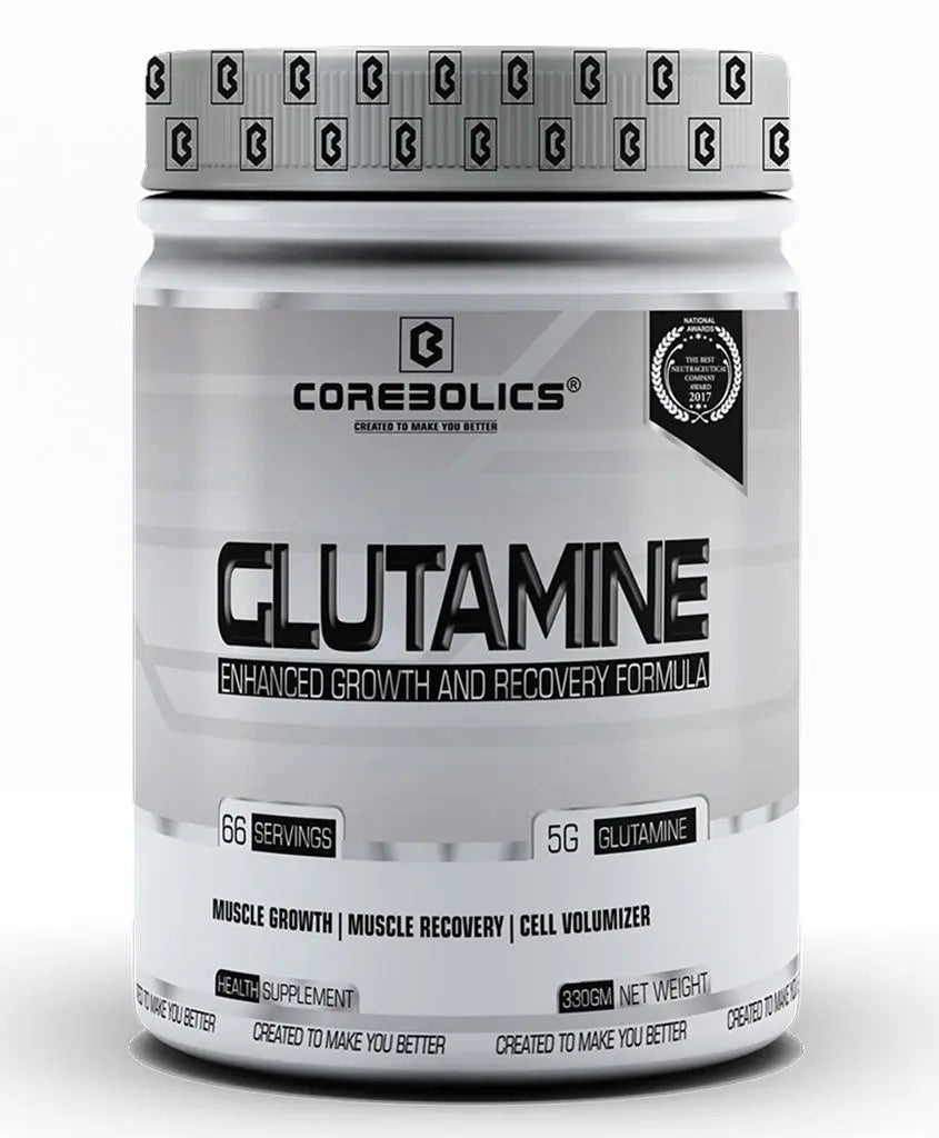 Corebolics Glutamine(Unflavored, 330 gm, 66 Servings)